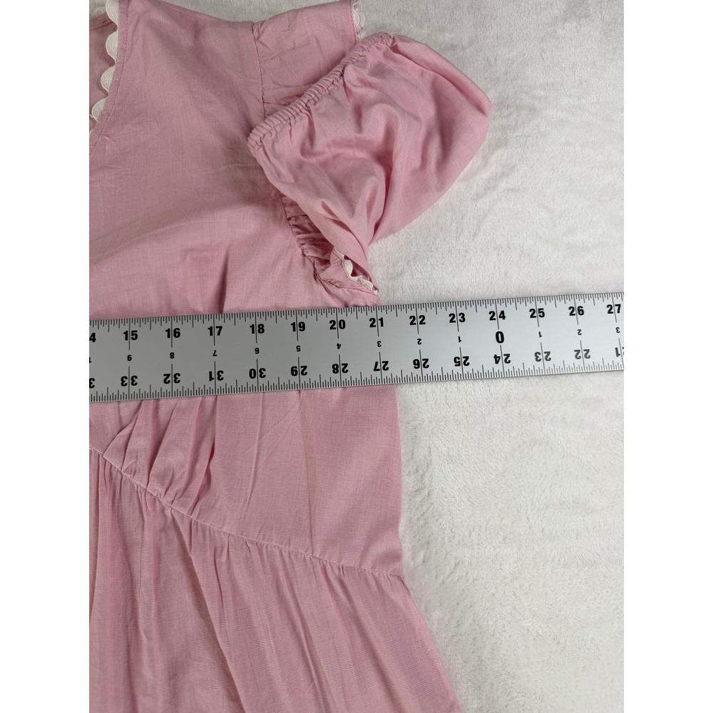 Simply Southern Ric-Rac Tiered Babydoll Dress Women M Pink Boho Ruffle Flowy NWT - Picture 11 of 16